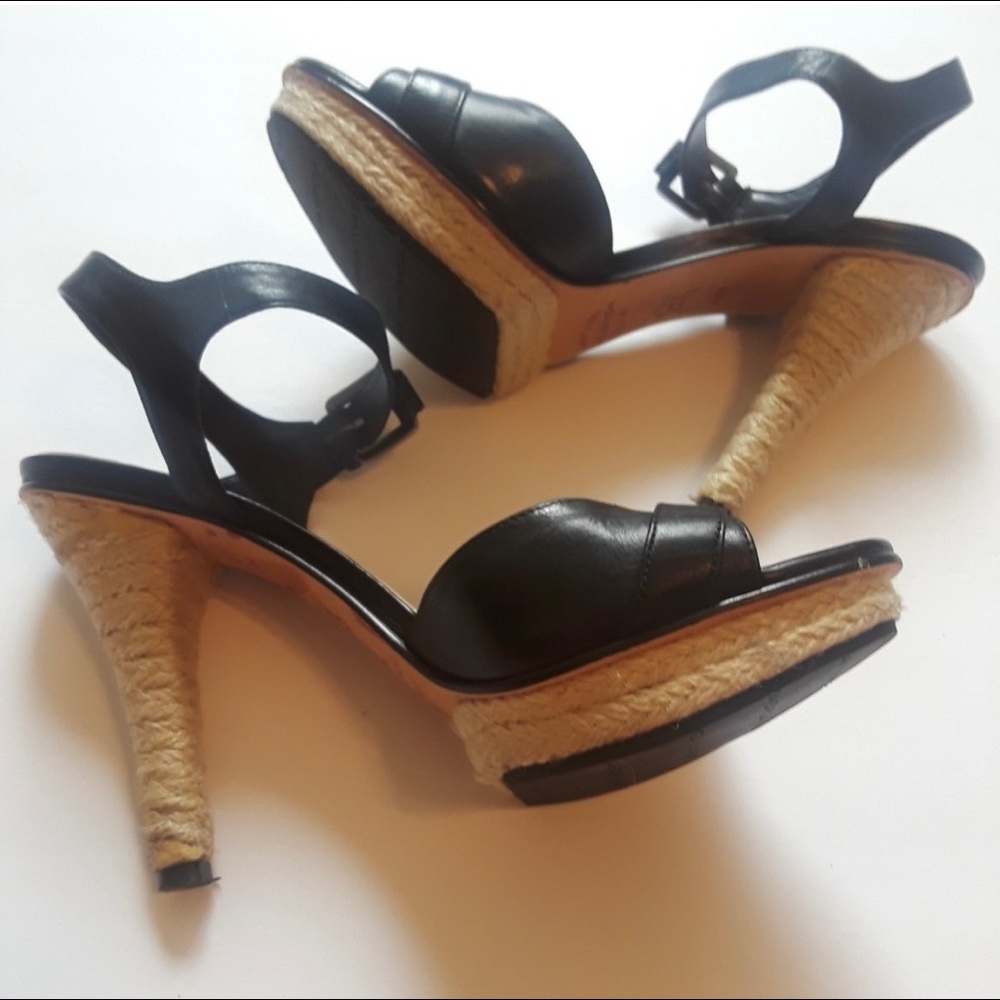 Via Spiga heels, rope wrapped platform sandals